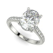 Madeline Oval Cut Pave Hidden Halo 4 Prong Claw Set Engagement Ring Setting - Nivetta